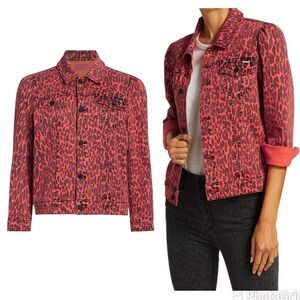 NEW MOTHER The Puffy Bruiser Jacket in Radioactive Paws Leopard Small